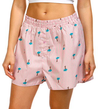 Thumbnail 2: No Comment No Comment Juniors Palm Tree Stripe Boxer Shorts 