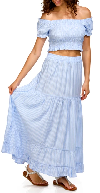 Thumbnail 3: Madden Girl Madden Girl Juniors 2 Pc Striped Skirt Set 
