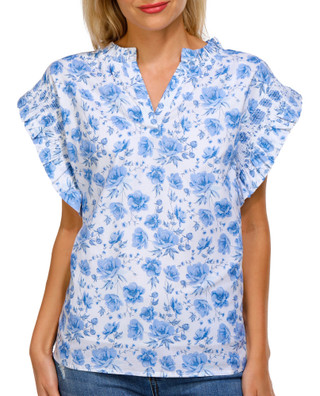 Thumbnail 1: SIMPLY SOUTHERN Simply Souther Juniors Floral Ruffle Sleeve Top 