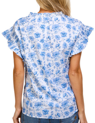 Thumbnail 2: SIMPLY SOUTHERN Simply Souther Juniors Floral Ruffle Sleeve Top 
