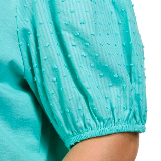 Thumbnail 3: Kaktus Kaktus Plus Short Puff Sleeve Cotton Henley Top 