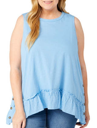 Thumbnail 1: Kaktus Kaktus Plus Sleeveless Cotton Slub Top 