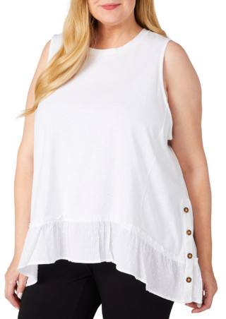 Thumbnail 1: Kaktus Kaktus Plus Sleeveless Cotton Slub Top 