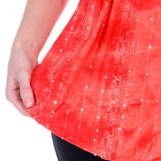 Thumbnail 6: Coral Bay Coral Bay Womens Embellished Pleated Short Sleeve Top 