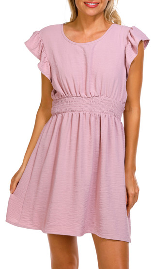 Thumbnail 1: No Comment No Comment Juniors Flutter Sleeve Mini Dress 