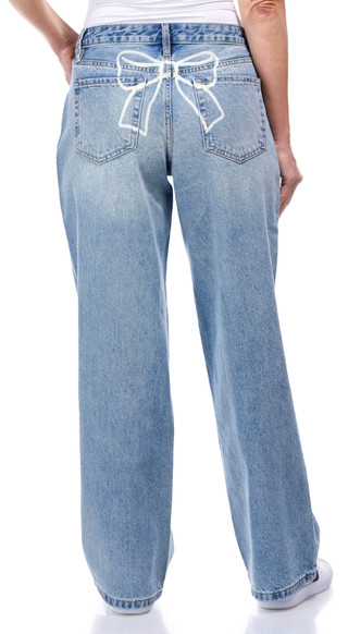 Thumbnail 3: YMI YMI Juniors Bow Back Wide Leg Jeans 
