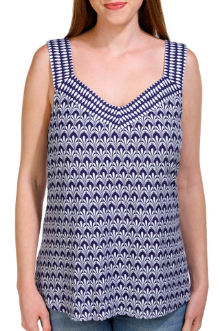Thumbnail 2: Juniper + Lime Juniper + Lime Petite Sleeveless V-Neck Floral Print Top 