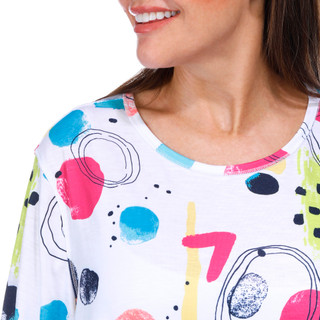 Thumbnail 10: Erin London Erin London Womens 3/4 Flounce Sleeve Print Top 