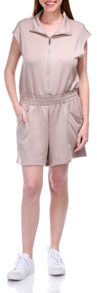 Thumbnail 1: APANA Apana Womens Short Sleeve Front Zip Romper 