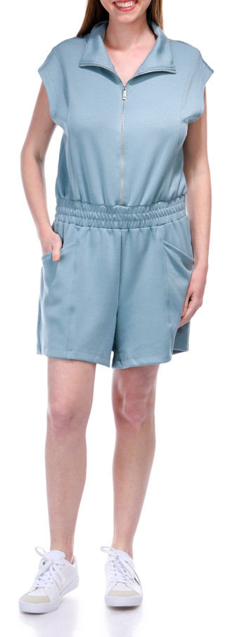 Thumbnail 1: APANA Apana Womens Short Sleeve Front Zip Romper 