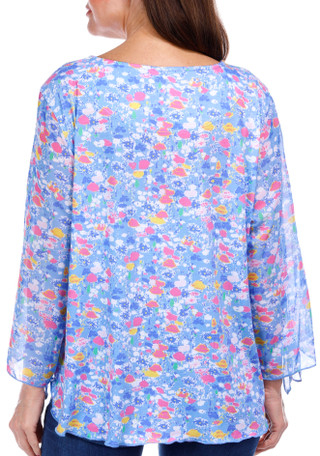 Thumbnail 6: Erin London Erin London Womens 3/4 Tied Sleeve Print Top 