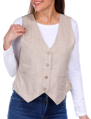 Thumbnail 4: Soho Soho Womens Sleeveless Buttoned Vest 