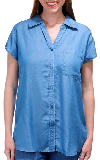 Thumbnail 1: BUNULU Bunulu Womens Short Sleeve Buttoned Top 