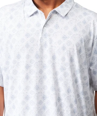 Thumbnail 3: PGA TOUR PGA TOUR Mens Textured Medallion Print Golf Polo 