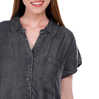 Thumbnail 2: BUNULU Bunulu Womens Buttoned Cap Sleeve Top 