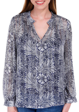 Thumbnail 2: ELIE TAHARI Elie Tahari Womens Long Sleeve Floral Chiffon Top 