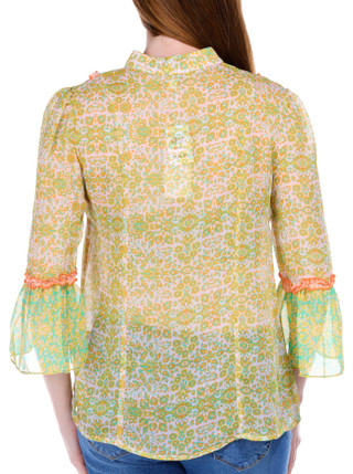Thumbnail 3: ALEX + LILI Alex + Lili Womens 3/4 Sleeve Mixed Media Paisley Top 