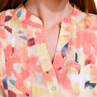 Thumbnail 4: Zac & Rachel Zac & Rachel Womens 3/4 Sleeve Print Pleated Henley Top 