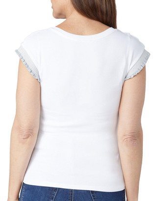 Thumbnail 2: Muse Muse Petite Metallic Cap Sleeve Top 
