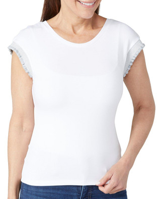 Thumbnail 1: Muse Muse Petite Metallic Cap Sleeve Top 