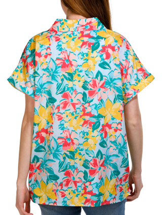 Thumbnail 4: NUCO Nuco Womens Printed Button Front Dolman Sleeve Linen Top 