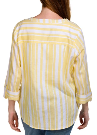 Thumbnail 4: NUCO Nuco Womens Printed Button Tie Front 3/4 Cuff Sleeve Top 