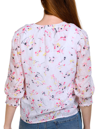 Thumbnail 4: Zac & Rachel Zac & Rachel Petite 3/4 Sleeve Clip Dot Chiffon Top 