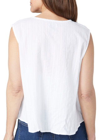 Thumbnail 2: Dash Dash Petite Sleeveless Striped Button Down Top 