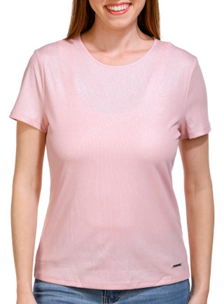 Thumbnail 1: NINE WEST Nine West Womens Short Sleeve Rib Tee 
