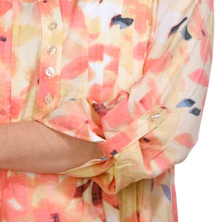 Thumbnail 6: Zac & Rachel Zac & Rachel Petite 3/4 Sleeve Print Henley Slub Top 