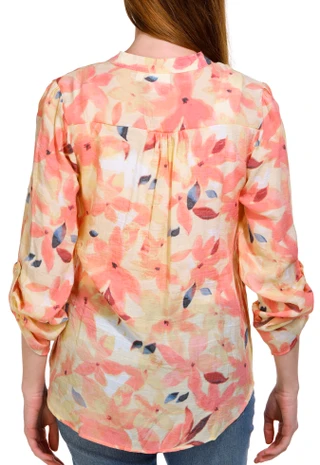 Thumbnail 4: Zac & Rachel Zac & Rachel Petite 3/4 Sleeve Print Henley Slub Top 