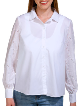 Thumbnail 2: Zac & Rachel Zac & Rachel Petite Long Sleeve Eyelet Top 