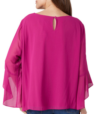 Thumbnail 4: Kasper Kasper Womens 3/4 Ruffle Bell Sleeve Top 