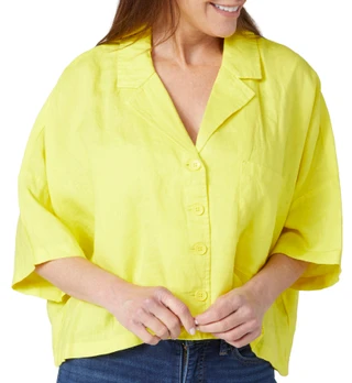 Thumbnail 2: NINETY CLOTHING CO DKNY Womens 3/4 Sleeve Button Down Top 