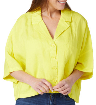 Thumbnail 1: NINETY CLOTHING CO DKNY Womens 3/4 Sleeve Button Down Top 