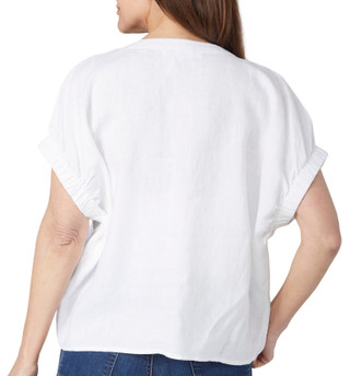 Thumbnail 2: DKNY Women's Elastic Puff Sleeve Button Down Top 