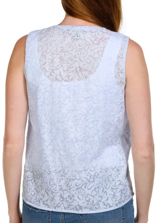 Thumbnail 2: Zac & Rachel Zac & Rachel Petite Sleeveless Floral Burnout Lace Up Top 