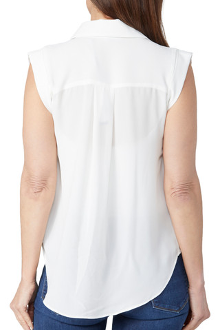 Thumbnail 5: T. Tahari T. Tahari Petite Button Cap Sleeve Top 