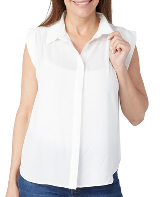 Thumbnail 3: T. Tahari T. Tahari Petite Button Cap Sleeve Top 