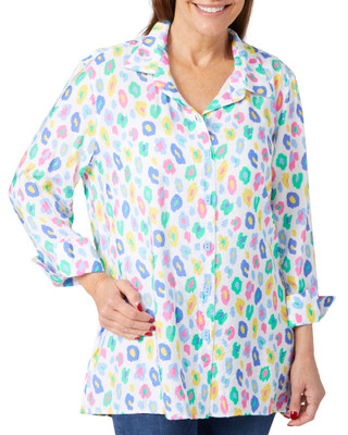 Thumbnail 1: Erin London Erin London Womens 3/4 Sleeve Button Down Top 