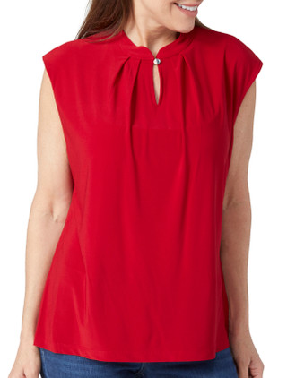Thumbnail 2: Kasper Kasper Womens Cap Sleeve Keyhole Neck Top 