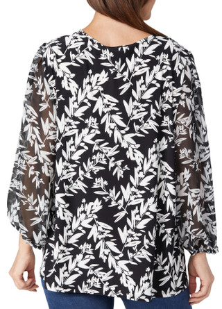 Thumbnail 2: Kasper Kasper Womens Long Sleeve Botanical Top 