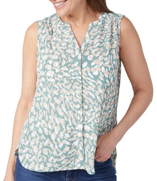 Thumbnail 1: NYDJ NYDJ Petite Sleeveless Endless Sea Pintuck Top 