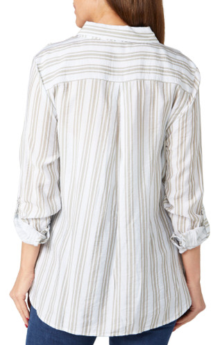 Thumbnail 4: Erin London Erin London Womens 3/4 Sleeve Button Down Top 