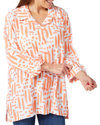 Thumbnail 1: Erin London Erin London Womens 3/4 Sleeve Button Down Top 