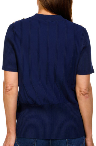Thumbnail 2: RIO & RIAN Rio & Rian Womems Short Sleeve Novelty Rib Sweater 