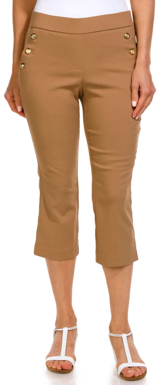 Thumbnail 2: Counterparts Counterparts Petite Solid Straight Leg Capris 
