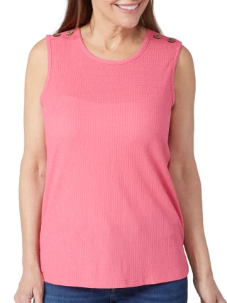 Thumbnail 1: Tint & Shadow Tint & Shadow Petite Sleeveless Textured Top 