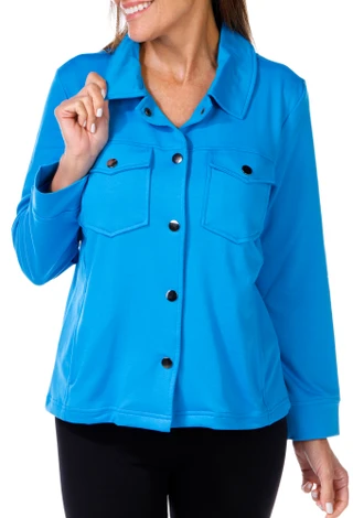 Thumbnail 4: Onque Onque Petite French Terry Button Down Jacket 