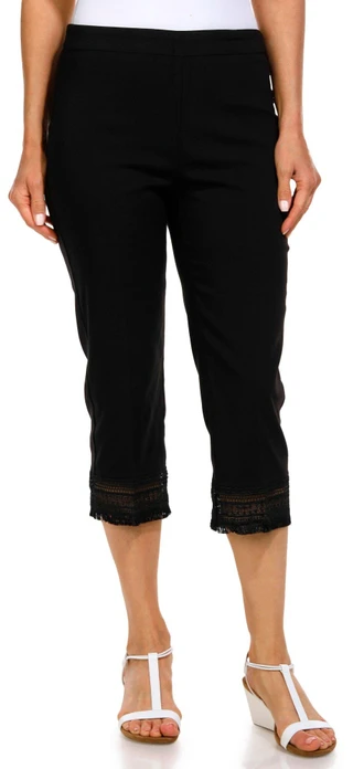 Thumbnail 1: Zac & Rachel Zac and Rachel Petite Crochet Hem Pull On Capris 